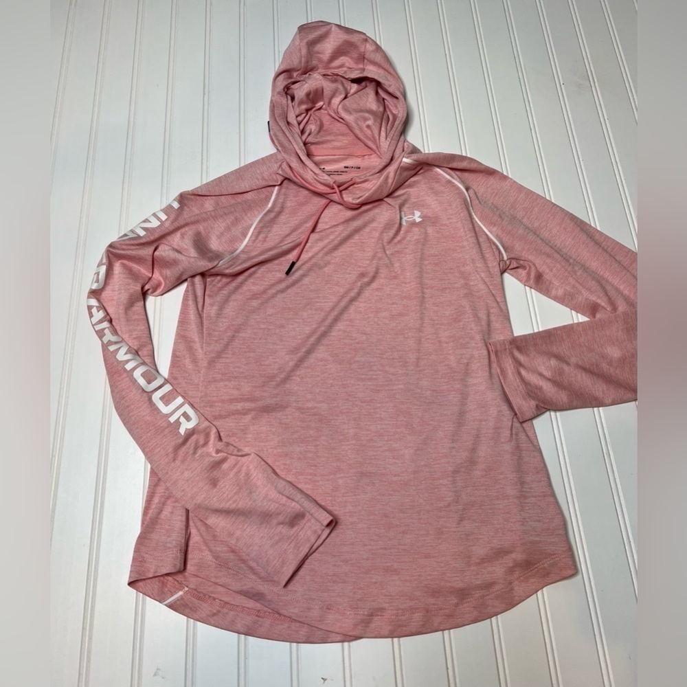 UNDER ARMOUR WOMEN UA VELOCITY WORDMARK HOODIE SHIRT Pink Small 1097
